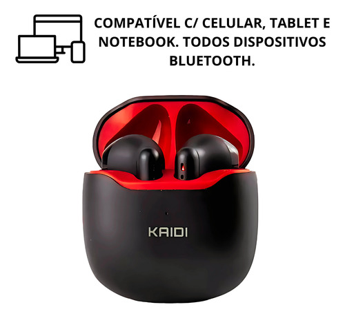 Fone Ouvido Kaidi Bluetooth 5.1 Sem Fio Kd771 Kaidi Kd-771