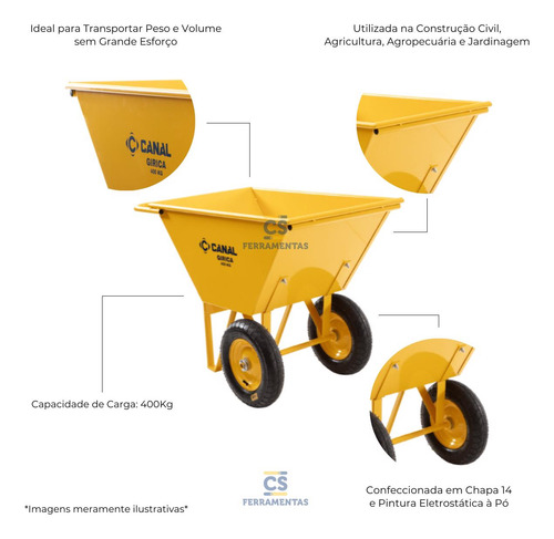 Girica Com Capacidade De 180 L 400 Kg G4m50 Amarelo Canal