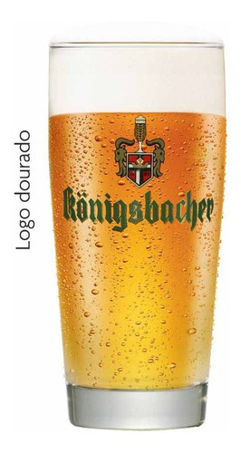 Copo De Cerveja Rótulo Frases Konigs Dourado Vidro 280ml
