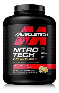 Nitro Tech 100% Whey Gold 5.5 Lb, Muscletech Sabor Vainilla