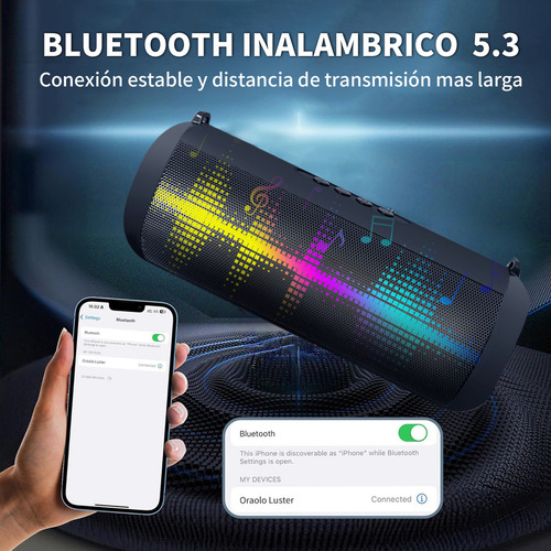 Bocinas altavoces KONVETS CE028 bluetooth recargables portátil luces rgb