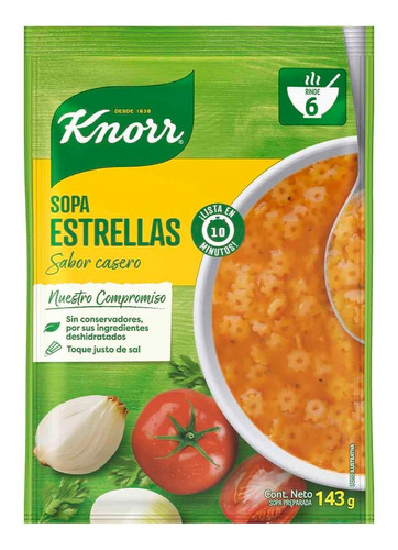 Sopa de Estrellas Knorr 6 porciones 143g