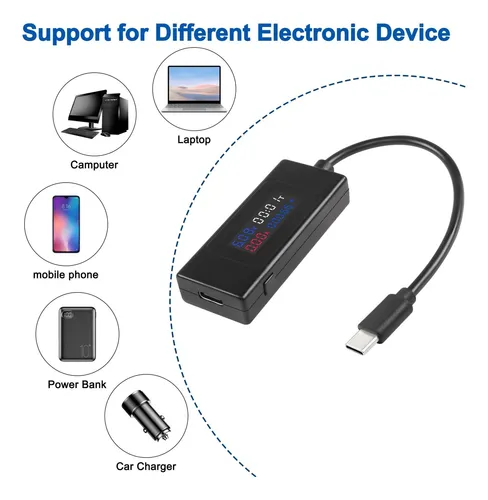 Xmsjsiy Usb C Voltador De Voltaje Tipo C Voltaje C Y Medidor