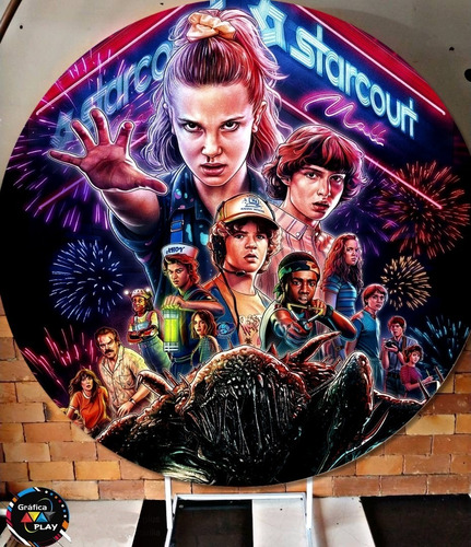 Painel Para Festa Redondo 1,5m Stranger Things