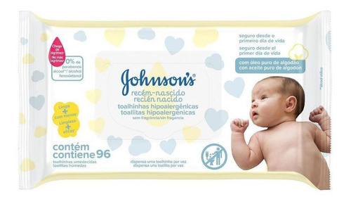 Toalhas Umedecidas Johnsons Baby Recém-nascido 96 U Pacote X 4
