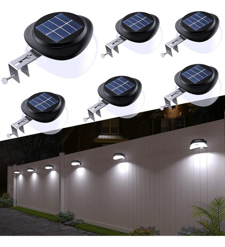 Luces Solares Kinkai Para Canaletas, 6 Unidades, Led Bril...