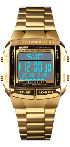 Reloj Con Alarma Impermeable 3atm 1381 Skmei Stainless Time