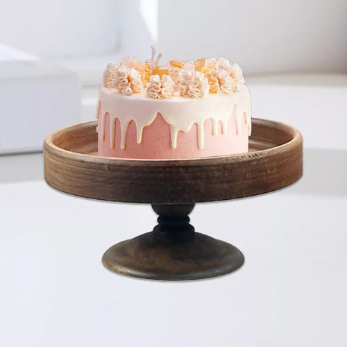 Soporte For Tartas De Madera Con Pedestal