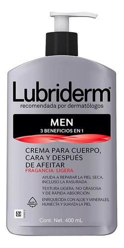 Crema Corporal Lubriderm® men Con Fragancia 400 Ml