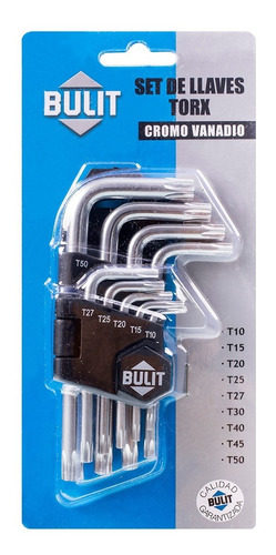 Imagen 2 de 5 de Set Bulit De Llaves Torx 9 Piezas Cromo Vanadio