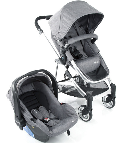 Carrinho Passeio Para Bebê Travel System Epic Lite Infanti Cor Grey Cor do chassi Prateado