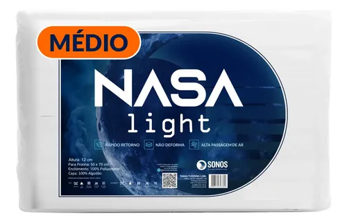 Sonos Travesseiro Nasa Light Médio Sonos 12cm De Altura