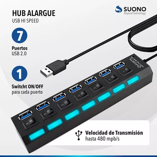 Multiplicador KOLKE HUB USB 7 Puertos 2.0, oferta LOi.