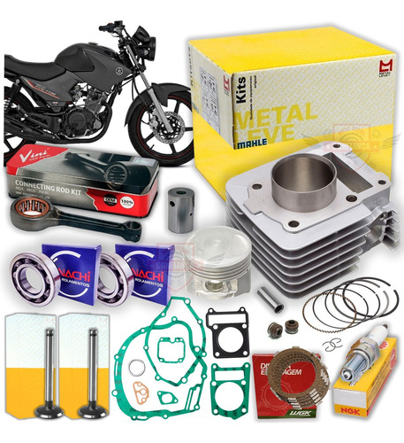 Kit Cilindro Pistão Anel Motor Xtz 125 2011 Metal Leve