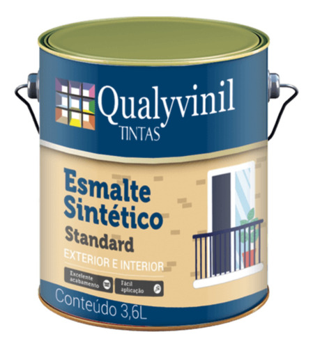 Tinta Esmalte Sintético 3,6l Qualyvinil Galão Branco Brilho