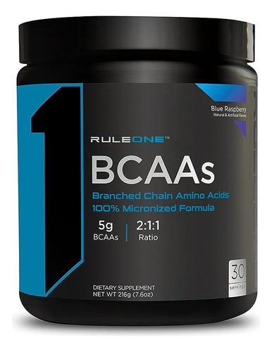 Rule One Bcaa's Aminoácidos 30 Servs Sabor Blue Raspberry