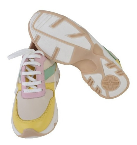 Imagen 6 de 6 de Zapatillas Urbanas Colores De Mujer De Cuero Pant - Ferraro