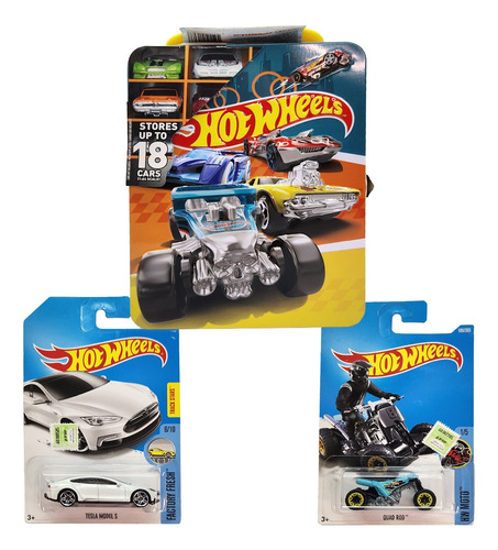 Hot Wheels X2 + Estuche Guarda Auto X18 Mattel Original Sk