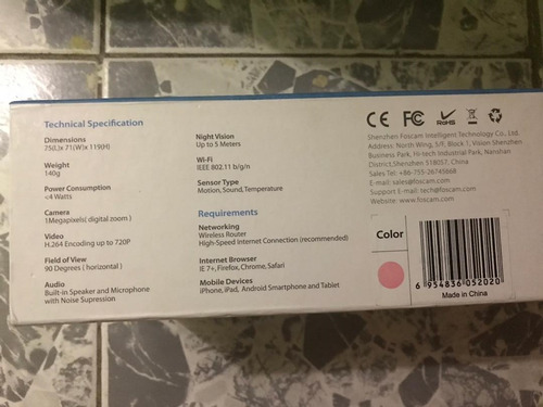 Cámara De Seguridad Para Monitor De Bebé Wireless Hd Foscam