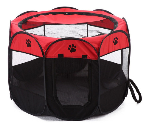 Corral Para Mascotas Plegable Rojo - L