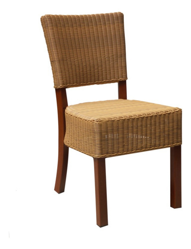 Silla Zurich Asiento Y Respaldo Mimbre Café Sin Brazos Durex Color Chocolate