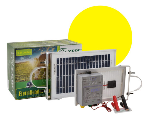  Kit Aparelho De Choque Cerca Elétrica Rural Solar 35km Zebu