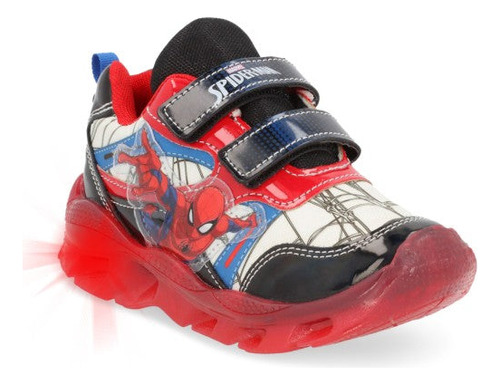 Sneaker Pr51575 Suela Rayas Spiderman Leds Reflejante Liso