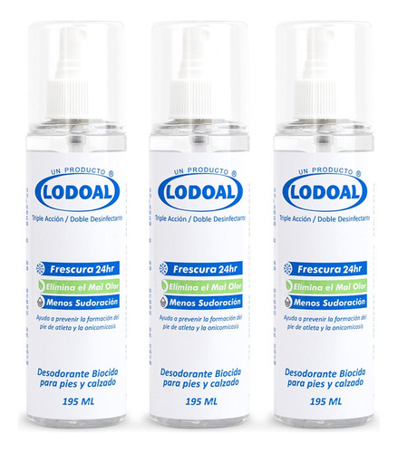 Antitranspirante en spray LODOAL 195ML eucalipto pack de 3 u