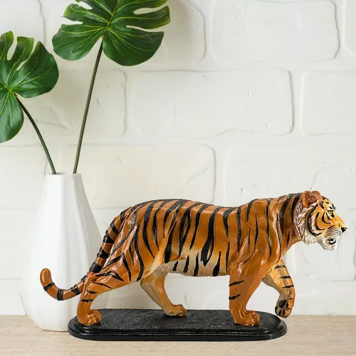 Tigre de madeira para decoração 3D Sthoudt - Adorno - Magazine Luiza
