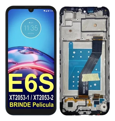 Sjpm Tela Touch Display Compatível Moto E6s Xt2053-2 C/aro