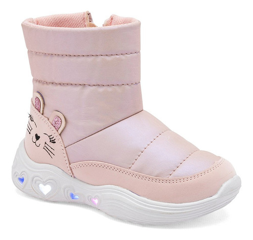 Bota Con Luces Lia 1059lp Para Niña Color Rosa E7