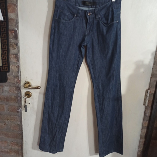 Pantalon Azul Jean Elastizado 24 Recto Marca Desvio Tiro Med
