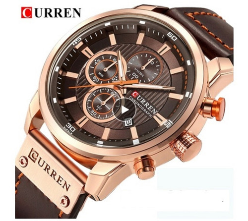 Relógio Masculino Curren Esporte Pulseira De Couro Original