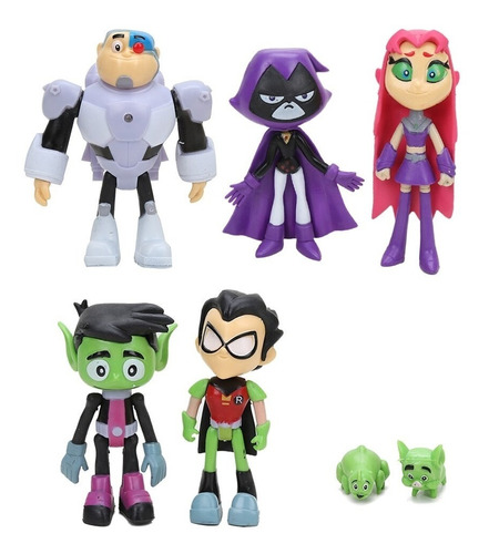 Figuras Teen Titans Go 13cm 7 Unid Jovenes Titanes Coleccion