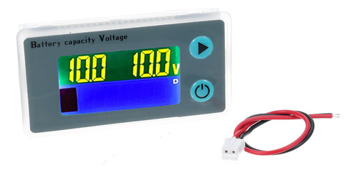 Voltímetro Lcd Con Batería De 10-100 V Con Panel De Cables