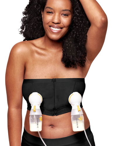 Medela Bustier De Bombeo Manos Libres Para Mujer, Negro -