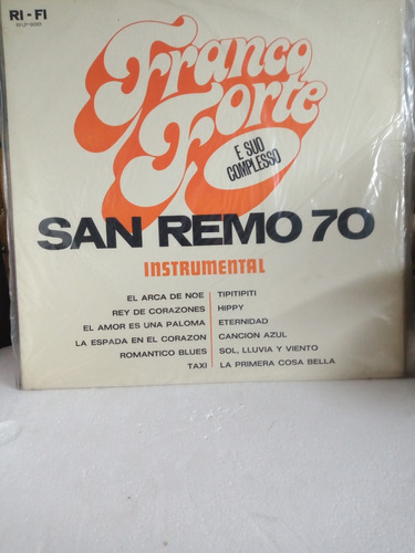 San Remo 70.  Instrumental. Franco Forte E Suo Complesso.
