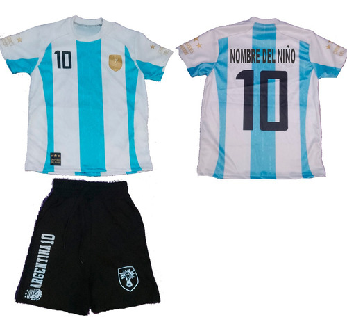 Conjunto Homenaje Argentina Campeon #10 Nombre Personalizado