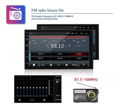 Auto Radio Android Full Touch Hd Wifi Gps Bt 2gb Ram