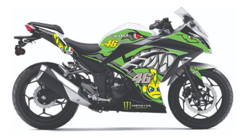 Calcos Kawasaki Ninja 300 Kit Personalizado Vr46