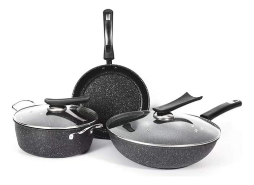 Set Ollas Sartén Y Wok 5 Piezas Cuchara De Obsequio Quésal!