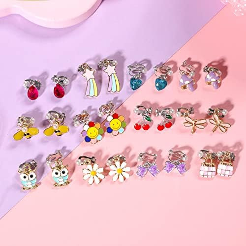 Pinksheep Pendientes Con Clip Para Niñas Pequeñas Joyas Para