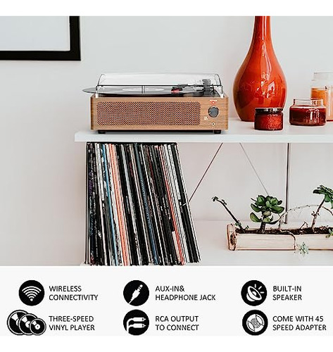 Tocadiscos Vintage Para Vinilo Con Altavoces Tocadiscos Retr