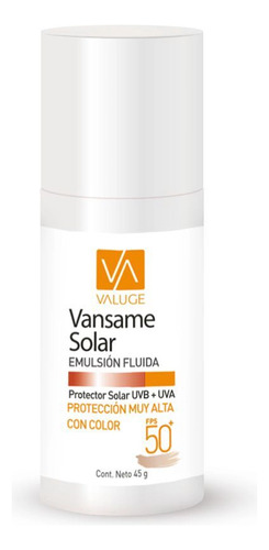 Vansame Protector Solar Emulsión Facial Fps 50 Con Color