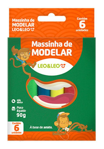 Massinha De Modelar 6 Cores Á Base De Amido Leo & Leo