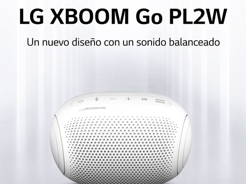 Parlante LG Xboom Go Pl2w Bluetooth Tecnología Meridian Blan
