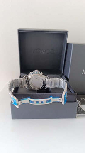Reloj Movado Series 800 2600142 Chrono Quartz Swiss Plateado Negro Negro
