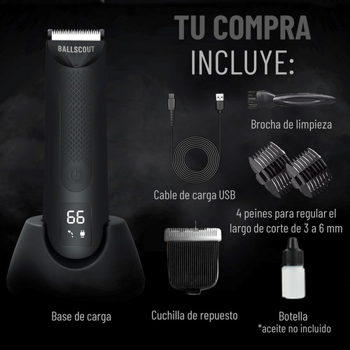 Imagen 4 de 10 de Afeitadora Ballscout Smooth Resistente Al Agua Kit Accesorio