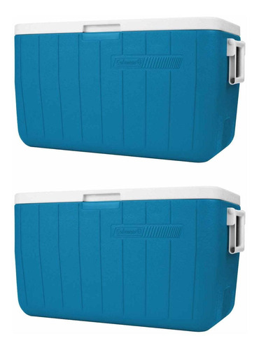 Hielera 48 Qt Azul Con Asas 45lt Para 76 Latas 2 Pcs Coleman