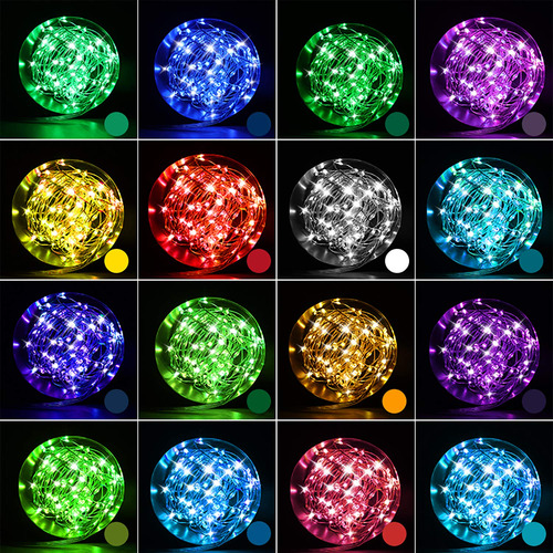 Guirnalda De Luces Led 12 Metros 16 Colores Control Remoto